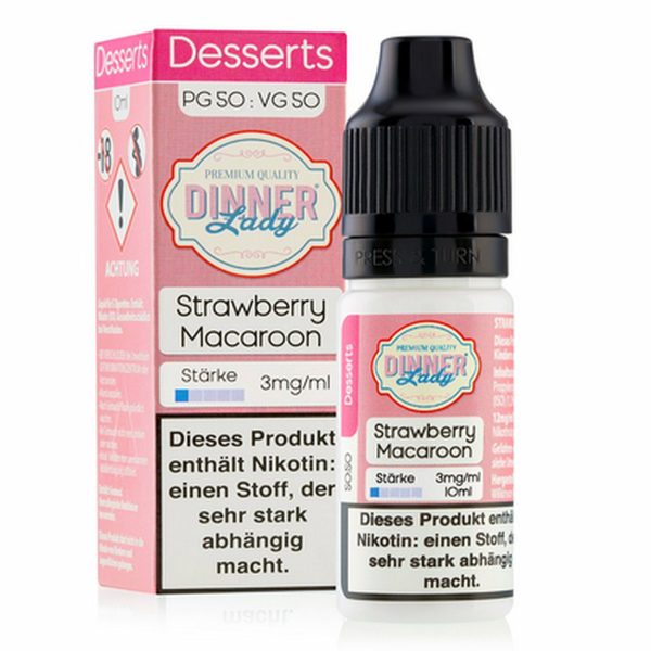 جویس دینرلیدی طعم توتفرنگی و نارگیل و کیک 10میل Dinner Lady Strawberry Macaroon