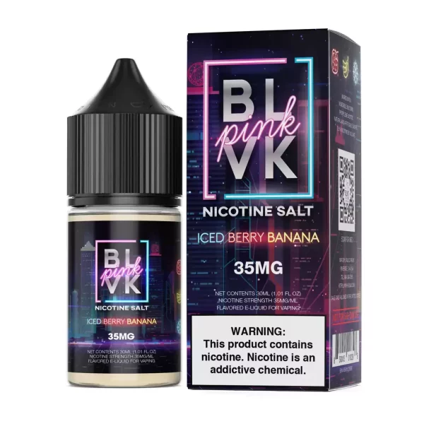 جویس سالت بی ال وی کی توتفرنگی موز یخ ICED BERRY BANANA BLVK