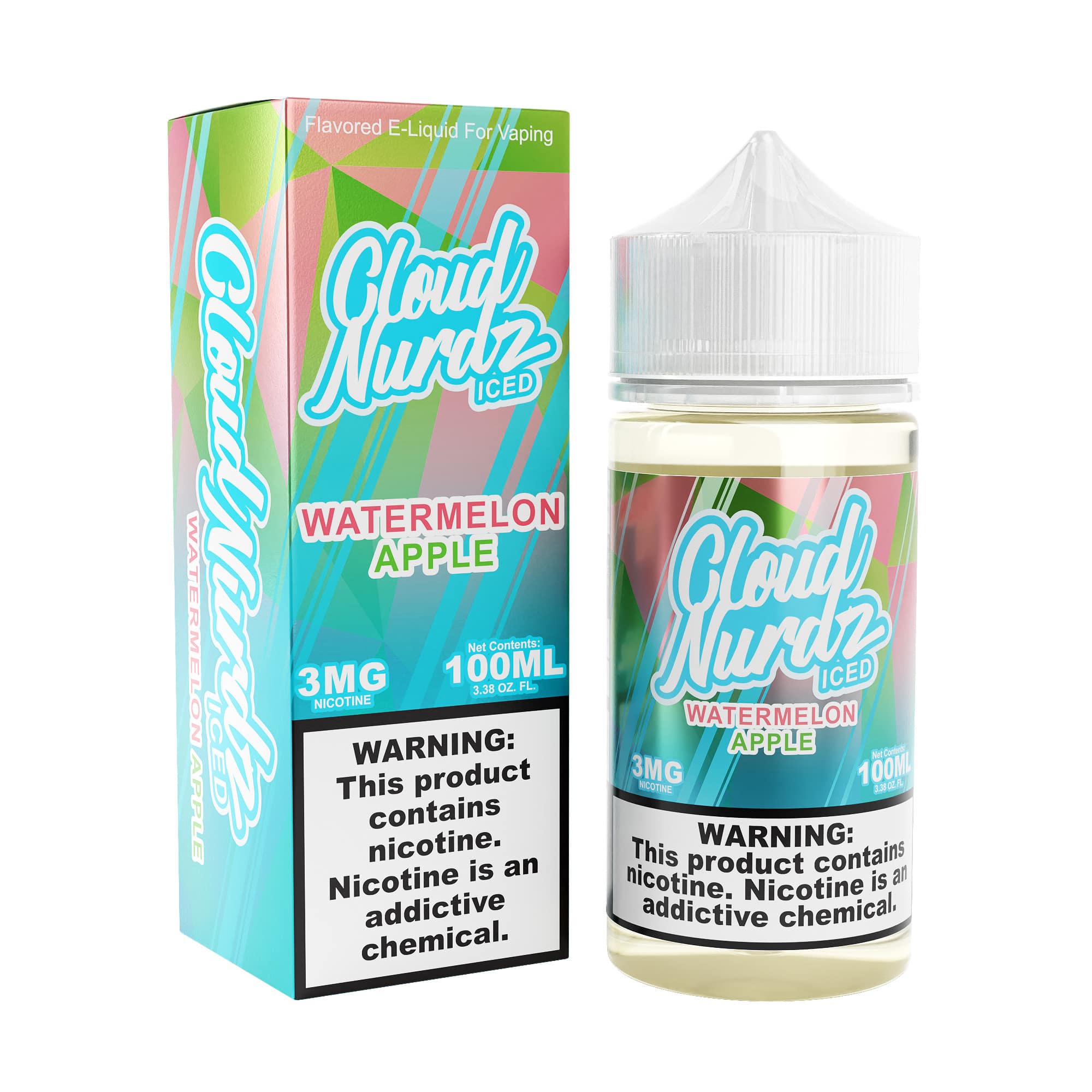 Watermelon-Apple-Iced-Cloud-Nurdz-100ml-Nic-min جویس کلود نوردز هندوانه سیب یخ Cloud Nurdz Watermelon Apple Iced 100ml